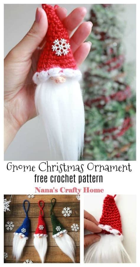 Crochet Christmas Ornament Free Pattern For Santas Party Gnome Hat