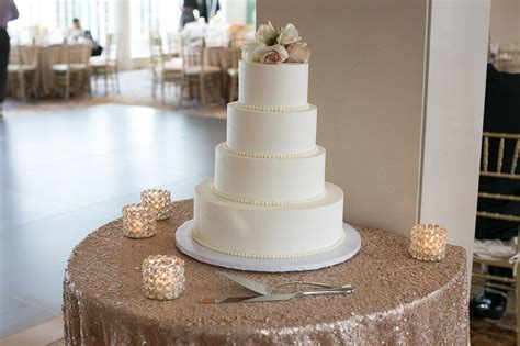 Classic Smooth Ivory Buttercream Wedding Cake