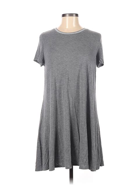 Falls Creek Solid Gray Casual Dress Size M 66 Off Thredup