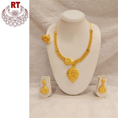 Golden Gold Plated Brass Necklace Set At Rs 540set In Mumbai Id 27204582573