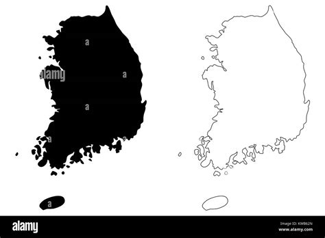 South Korea Map Vector Illustration Scribble Sketch Republic Of Korea