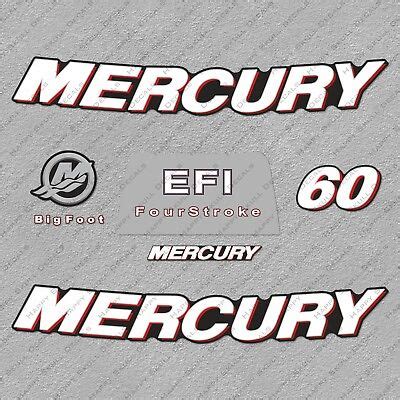 MERCURY 60 HP Two Stroke Outboard Engine Decals Sticker Set