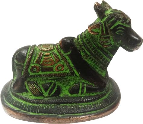 Amazon Parijat Handicraft Brass Nandi Cow Idol Shiv Parvati Vahan