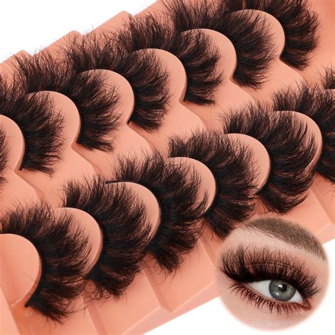 Amazon Fluffy Mink Lashes Wispy False Eyelashes 18mm Thick Volume