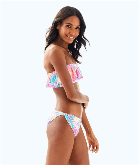 Lilly Pulitzer Salsa Ruffled Bandeau Bikini Top