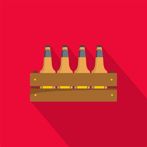 Icono de caja de cerveza ilustración plana del icono de vector de caja