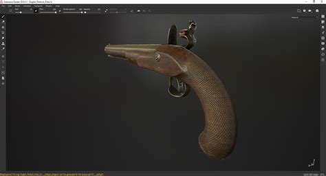 Artstation English Flintlock Pistol Low Poly Model Game Assets