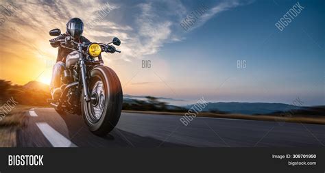 Motorbike On Road Image And Photo Free Trial Bigstock