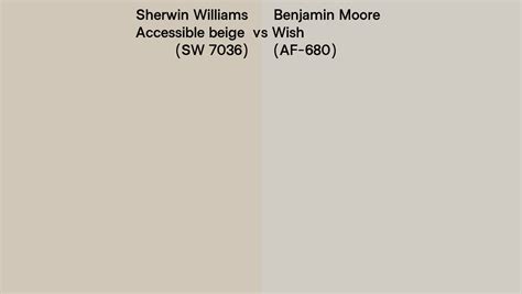 Sherwin Williams Accessible Beige Sw 7036 Vs Benjamin Moore Wish Af 680 Side By Side Comparison