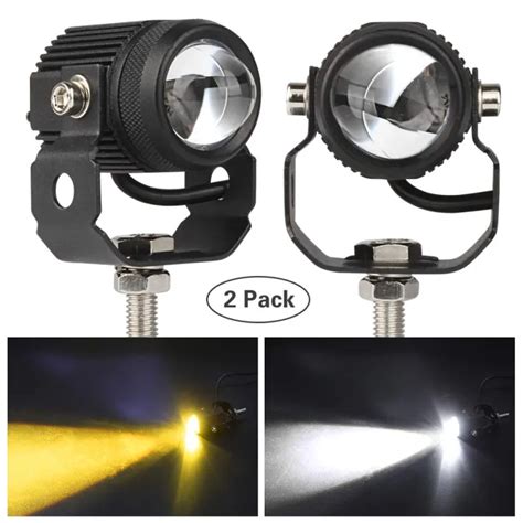 2 Pack Mini Diving Light For Motorcycle Waterproof Auxiliary Light Led