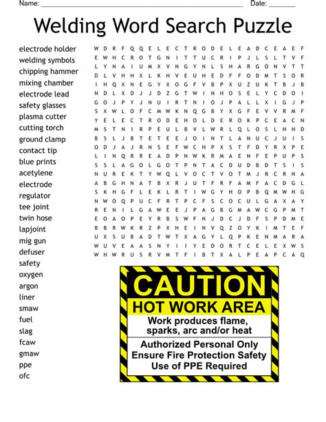 Welding Word Search Wordmint