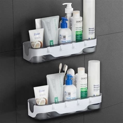 Lot de 2 Etagère Douche Serviteur de Douche Sans Perçage Plastique ne