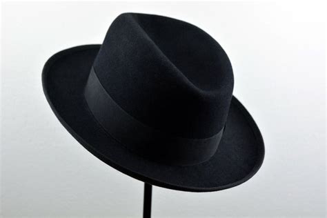 Homburg Hat The Signature Black Fedora Hat For Men Mens Fedora Hats Mens Fur Felt Hat Etsy