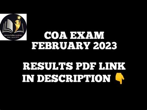 COA COMPUTER ON OFFICE AUTOMATION EXAM RESULT FEB 2023