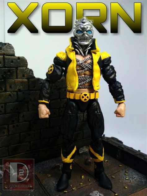 An Action Figure Is Posed In Front Of A Brick Wall With The Words X