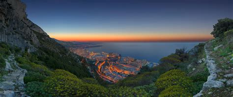 City Sea Sunset Monaco Wallpaper Coolwallpapersme