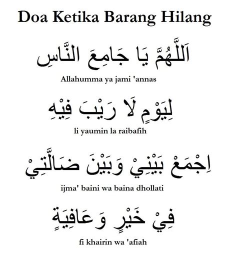 Doa Ketika Barang Hilang Dan Muhasabah Aku Muslim