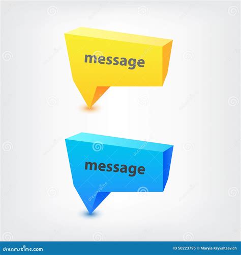 Vector Colorful D Geometric Speech Bubbles Stock Vector Illustration