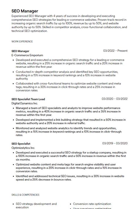 2 SEO Manager Resume Examples With Guidance