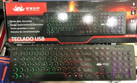 Teclado Knup Led Teclas Redonda Led Rgb Silencioso Kp Wzh