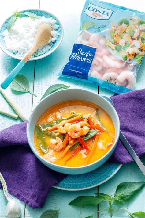 Rotes Thai Curry Mit Garnelen Emmikochteinfach