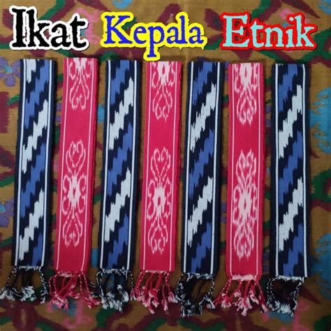 Jual Ikat Kepala Etnik Dayak Kalimantan Kain Tenun Shopee Indonesia