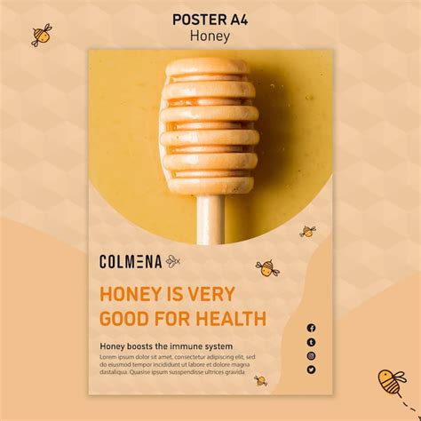 Free Psd Poster Template Honey Shop Ad