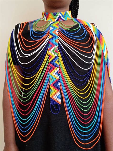 On Sale African Wedding Necklace Zulu Necklace Beaded Shawl Etsy