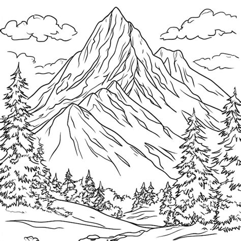 Images De Coloriage Montagne Téléchargement Gratuit Sur Freepik