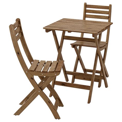 Askholmen Bistro Set Outdoor Light Brown Stained Ikea Ca