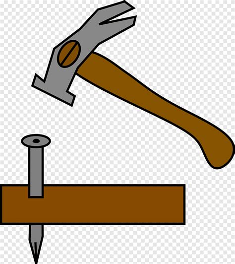 Hammer Nail Wood Material Wooden Building Work Drawing Png Pngegg