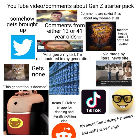 Youtube Video Comments About Gen Z Starter Pack R Starterpacks