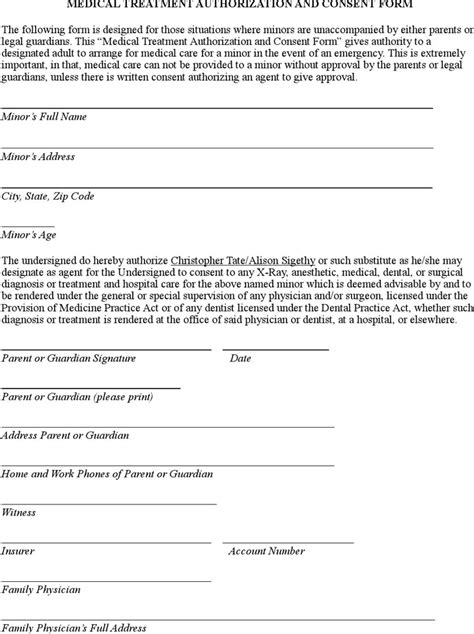 Mri Consent Form Template For Word Printable Medical Forms Letters Images