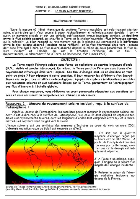 Bilan Radiatif Terrestre BILAN RADIATIF TERRESTRE Dans La Mesure