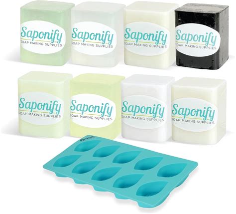 Saponify Melt And Pour Soap Base Sampler Kit Silicone Mold Aloe