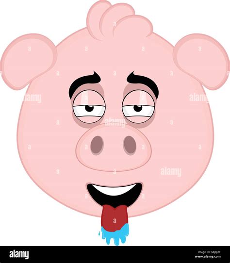 vector illustration emoji character face pig cartoon, with a desire