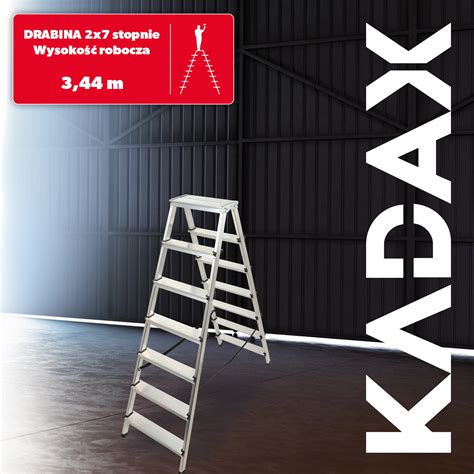 KADAX Drabina Aluminiowa Dwustronna Domowa 125 Kg Arena Pl