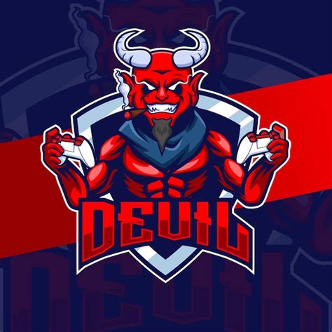 Création De Logo Esport Personnage Mascotte Gamer Diable Rouge Avec