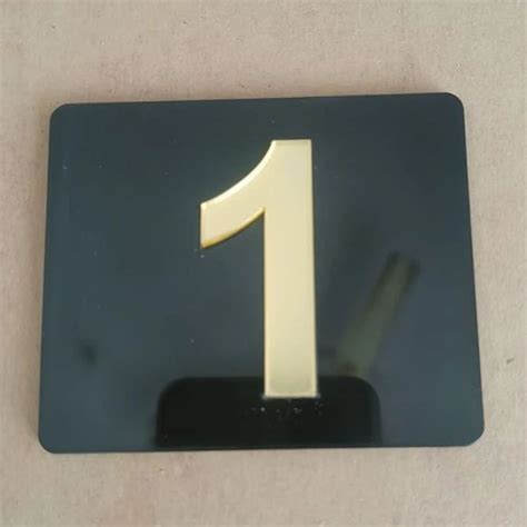 Black Square Acrylic Number Plate Thickness 35 Mm At ₹ 155piece In