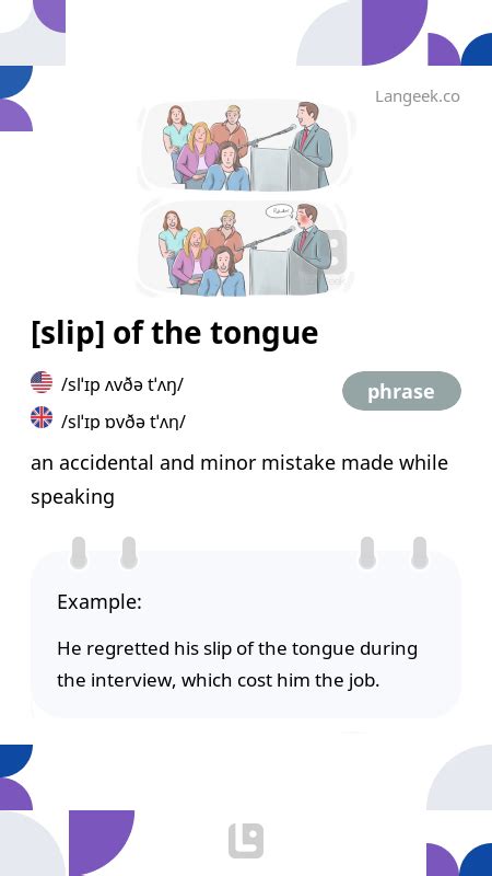 Definition Meaning Of Slip Of The Tongue Picture Dictionary