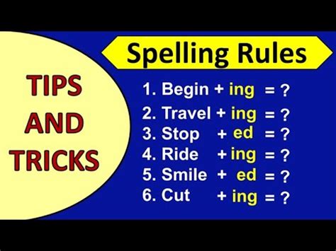 Spelling Rules In English Spoken English In Tamil Youtube