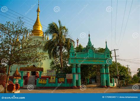 amarapura myanmar burma beautiful huge buddhist golden stupa