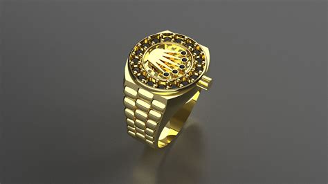 Rolex Ring Diamond 3D Model 3D Printable CGTrader