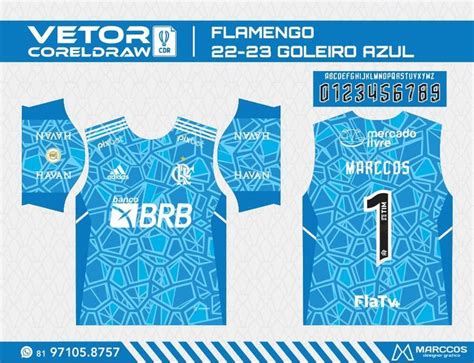 Arte Camisa Flamengo Goleiro Azul Elo Goleiro Camisa