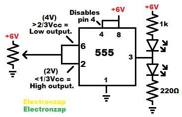 555 Timer Schmitt Trigger Inverter NOT Logic Gate Circuit Learning