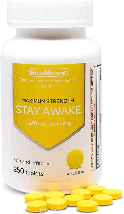 ValuMeds Caffeine Pills (200mg) Fast-Acting Alertness Supplement Safe ...