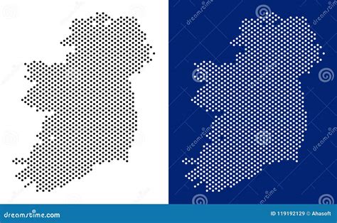 Dotted Ireland Island Map Stock Vector Illustration Of Island