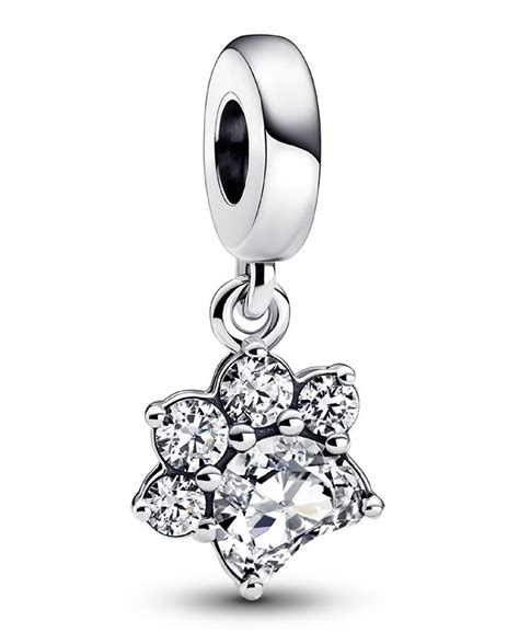 Pandora Cubic Zirconia Sparkling Pet Paw Print Dangle Charm Macys