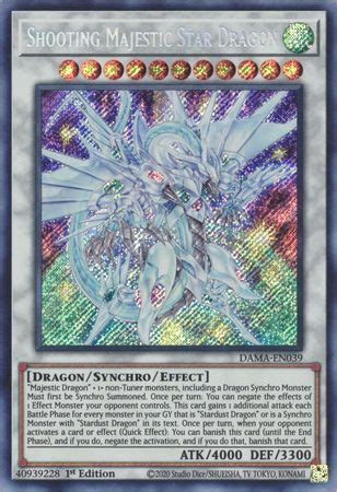 Secret Rare Yu Gi Oh New Shooting Majestic Star Dragon Dama En St