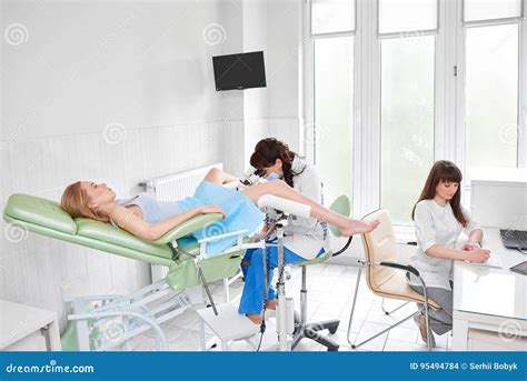 Professional Gynecologist Examining Her Patient Stock Photo Image Of